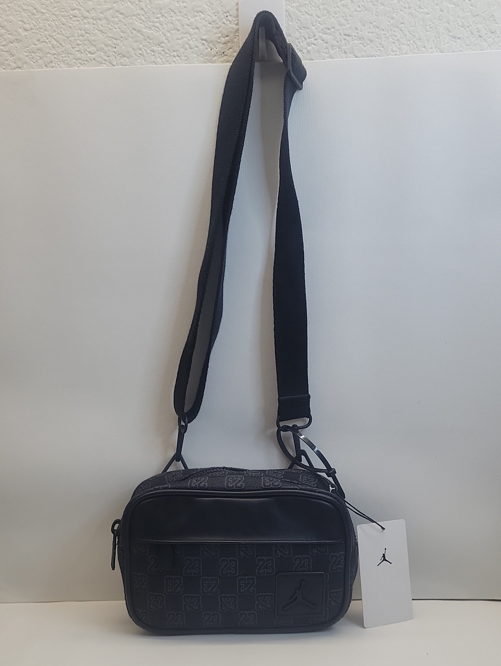 New! Jordan Jam 23 Monogram Jacquard Camara Crossbody Bag Black
